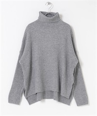 可機洗寬羅紋針織衫(灰色-FREE-GRAY)