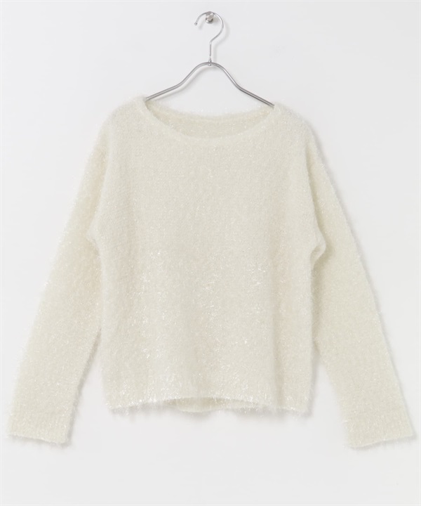 金蔥絨毛針織衫(米白色-FREE-OFF WHITE)