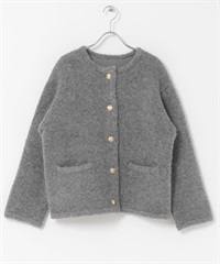 混羊毛圈圈紗針織外套(灰色-FREE-GRAY)