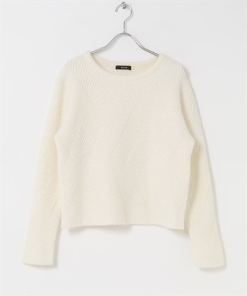 菱紋混金蔥針織衫(米白色-FREE-OFF WHITE)