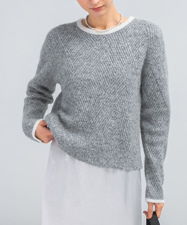 菱紋混金蔥針織衫