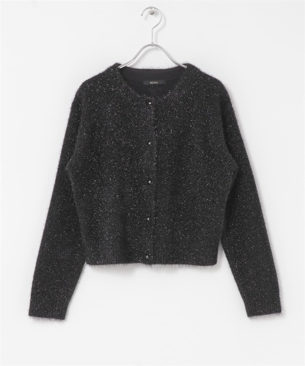 金蔥絨毛開襟衫(黑色-FREE-BLACK)