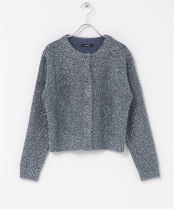 金蔥絨毛開襟衫(藍灰色-FREE-其他藍色)