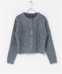 金蔥絨毛開襟衫(藍灰色-FREE-其他藍色)