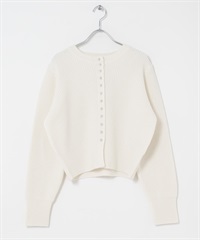 珠扣設計針織開襟衫(白色-FREE-WHITE)