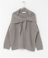 F by ROSSO 馬海毛針織衫 × 針織領巾(灰色-FREE-GRAY)