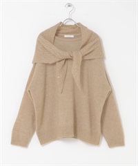 F by ROSSO 馬海毛針織衫 × 針織領巾(膚色-FREE-BEIGE)