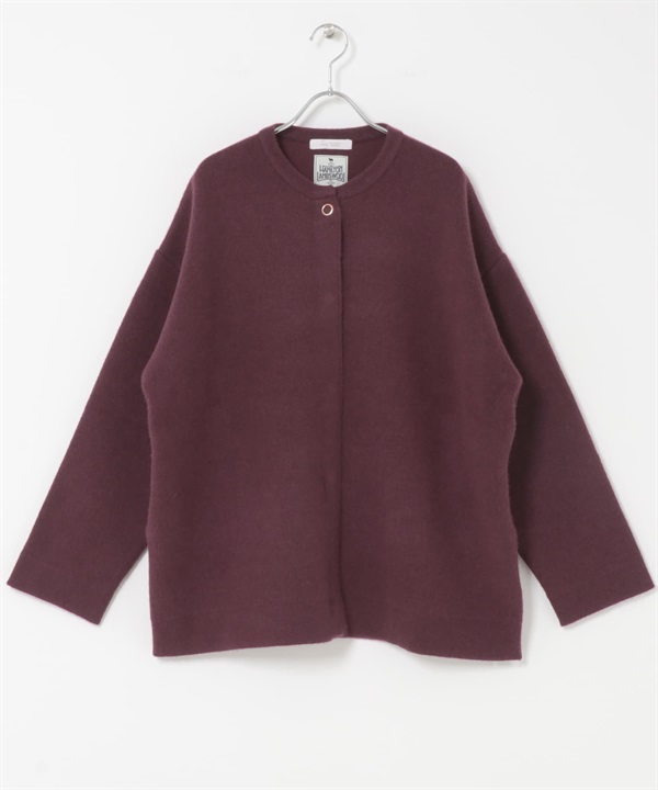 F by ROSSO 漢密爾頓羊毛針織大衣(酒紅色-FREE-其他紅色)