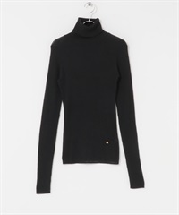 F by ROSSO 可水洗透膚羅紋高領針織衫(黑色-FREE-BLACK)