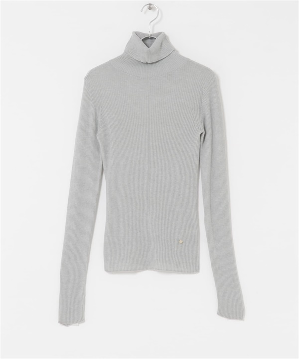 F by ROSSO 可水洗透膚羅紋高領針織衫(淺灰色-FREE-LIGHT GRAY)