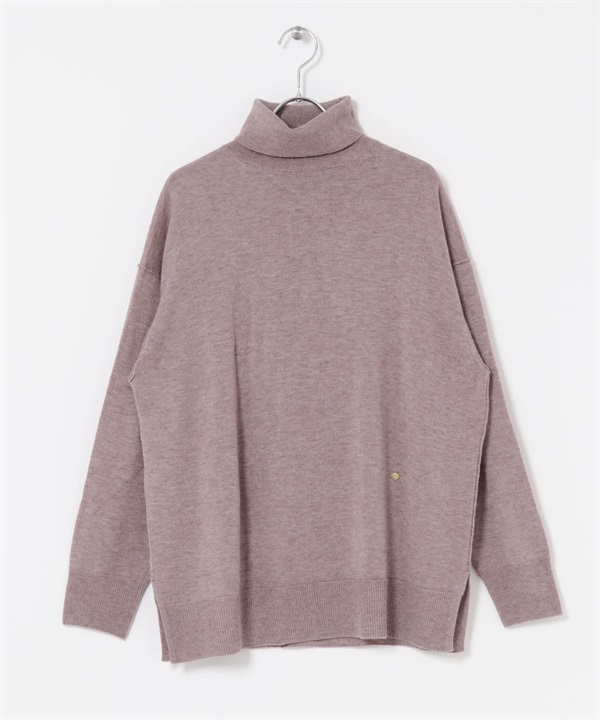 F by ROSSO 可水洗抗起球高領針織衫(膚色-FREE-BEIGE)