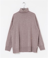 F by ROSSO 可水洗抗起球高領針織衫(膚色-FREE-BEIGE)