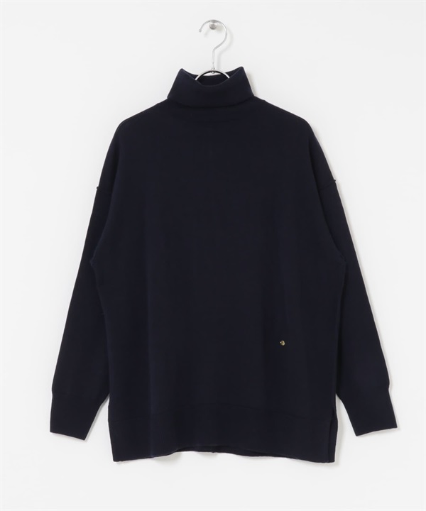 F by ROSSO 可水洗抗起球高領針織衫(藏青色-FREE-NAVY)