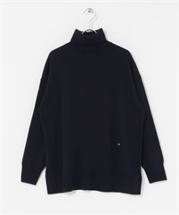 F by ROSSO 可水洗抗起球高領針織衫(藏青色-FREE-NAVY)