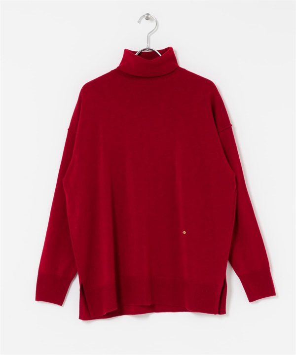 F by ROSSO 可水洗抗起球高領針織衫(紅色-FREE-RED)