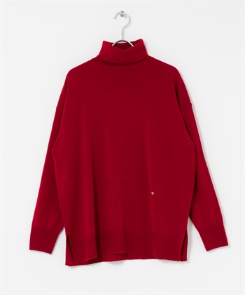 F by ROSSO 可水洗抗起球高領針織衫(紅色-FREE-RED)