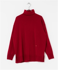 F by ROSSO 可水洗抗起球高領針織衫(紅色-FREE-RED)