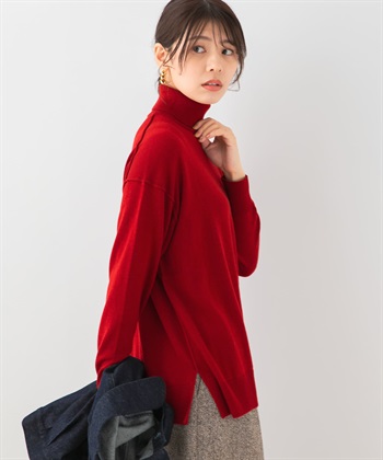 F by ROSSO 可水洗抗起球高領針織衫