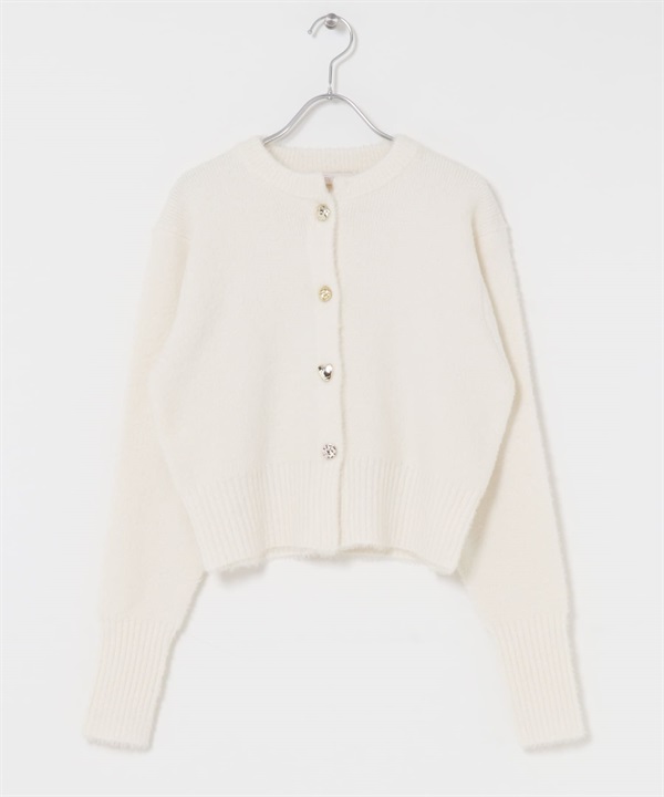 F by ROSSO什錦鈕扣絨毛開襟衫(米白色-FREE-OFF WHITE)