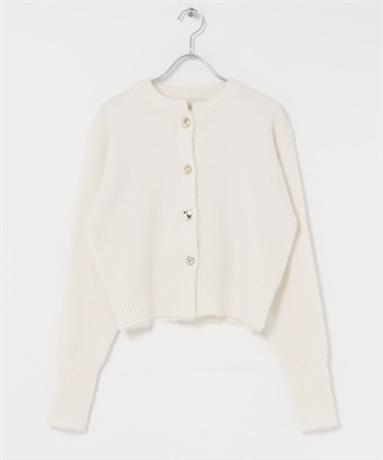 F by ROSSO什錦鈕扣絨毛開襟衫(米白色-FREE-OFF WHITE)