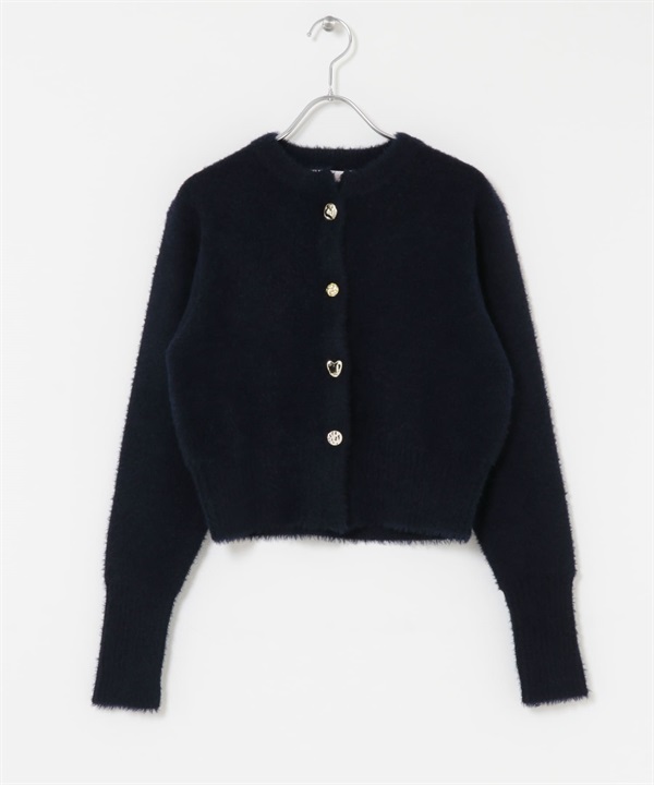 F by ROSSO什錦鈕扣絨毛開襟衫(藏青色-FREE-NAVY)