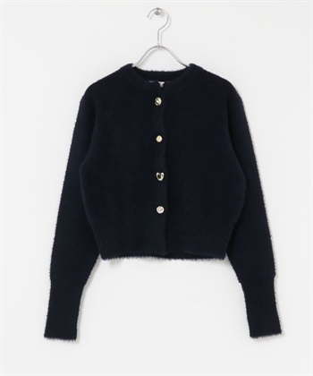 F by ROSSO什錦鈕扣絨毛開襟衫(藏青色-FREE-NAVY)