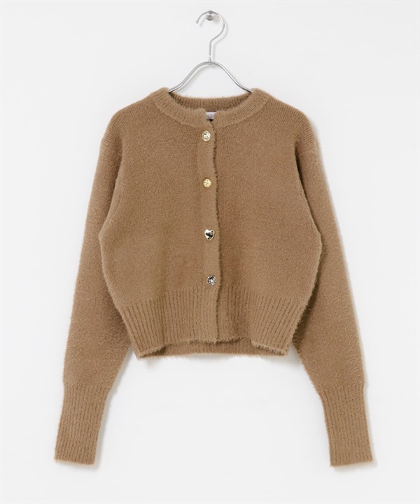 F by ROSSO什錦鈕扣絨毛開襟衫(駝色-FREE-CAMEL)