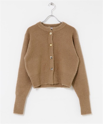 F by ROSSO什錦鈕扣絨毛開襟衫(駝色-FREE-CAMEL)