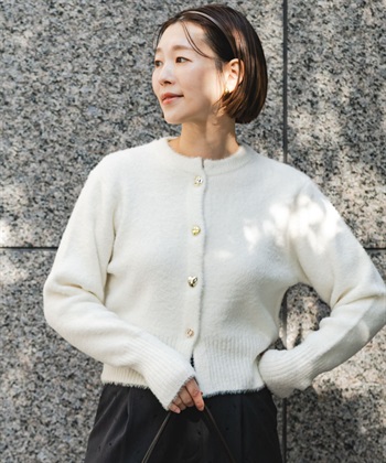 F by ROSSO什錦鈕扣絨毛開襟衫