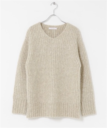 F by ROSSO 混色紗V領針織衫(膚色-FREE-BEIGE)