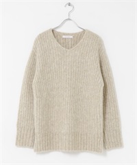 F by ROSSO 混色紗V領針織衫(膚色-FREE-BEIGE)