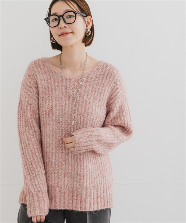 F by ROSSO 混色紗V領針織衫