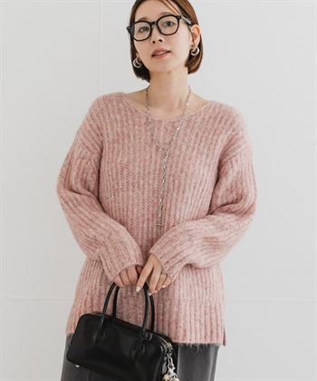 F by ROSSO 混色紗V領針織衫