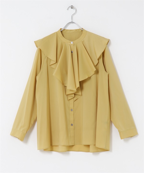 荷葉領襯衫(黃色-FREE-YELLOW)