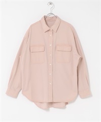牛仔寬版襯衫(粉紅色-FREE-其他粉色)