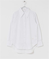 F by ROSSO 蕾絲滾邊大領片襯衫(條紋-FREE-其他白色)