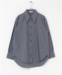 F by ROSSO 蕾絲滾邊大領片襯衫(藏青色-FREE-NAVY)