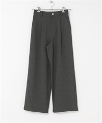 F by ROSSO 愛心刺繡打褶寬褲(GRAY-36-GRAY)