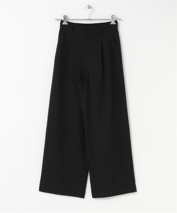 F by ROSSO / UR TECH SMOOTHLUXE 打褶寬褲(黑色-38-BLACK)