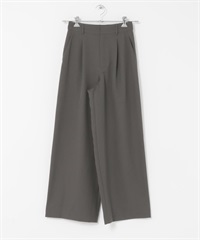 F by ROSSO / UR TECH SMOOTHLUXE 打褶寬褲(炭灰色-38-CHARCOAL GRAY)