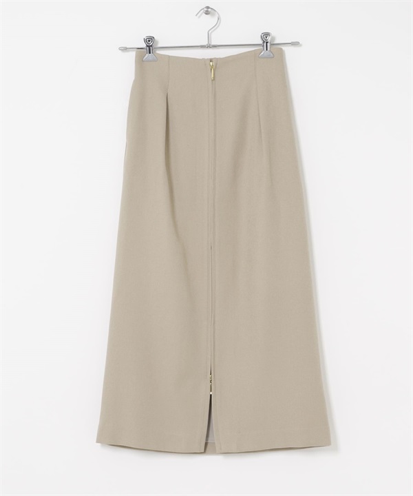 UR TECH 發熱拉鍊設計直筒裙(膚色-38-BEIGE)