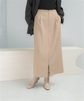 UR TECH 發熱拉鍊設計直筒裙