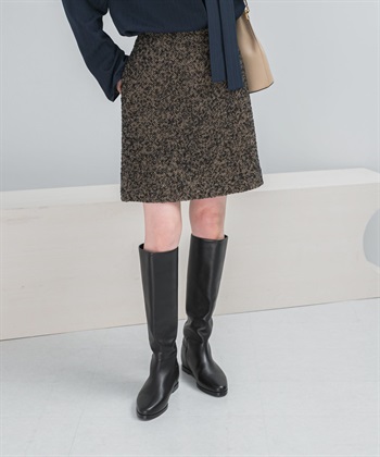 日本製毛圈紗粗花呢迷你裙
