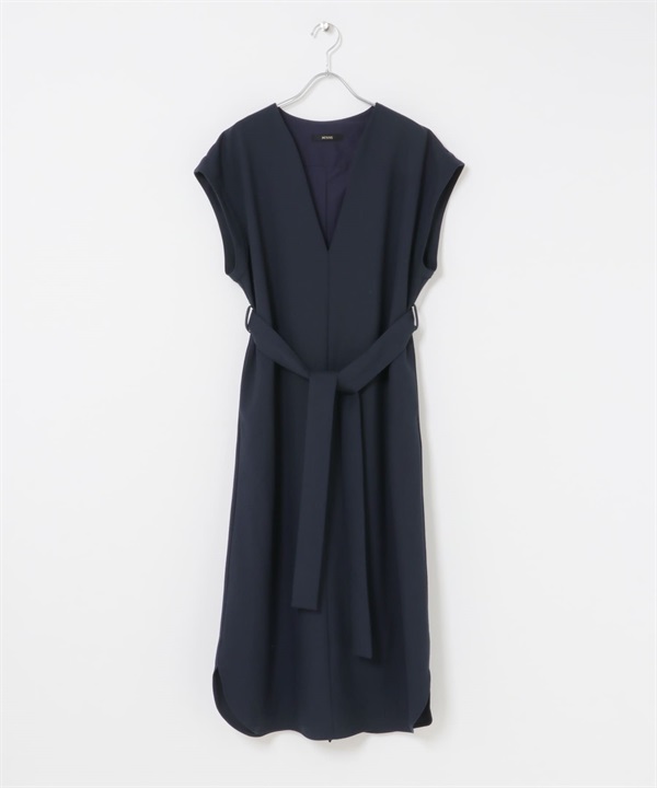 腰帶設計背心裙(藏青色-FREE-NAVY)