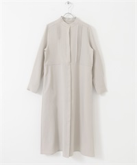 細褶直筒洋裝(灰膚色-FREE-其他灰色)