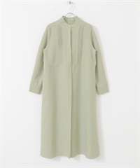 細褶直筒洋裝(薄荷綠-FREE-MINT)