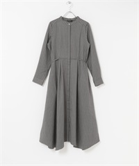 下襬不規則設計洋裝(灰色/條紋-FREE-GRAY)