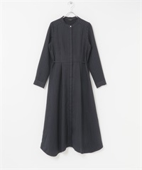 下襬不規則設計洋裝(藏青色/條紋-FREE-NAVY)