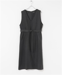 UR TECH 附腰帶背心洋裝(黑色-38-BLACK)