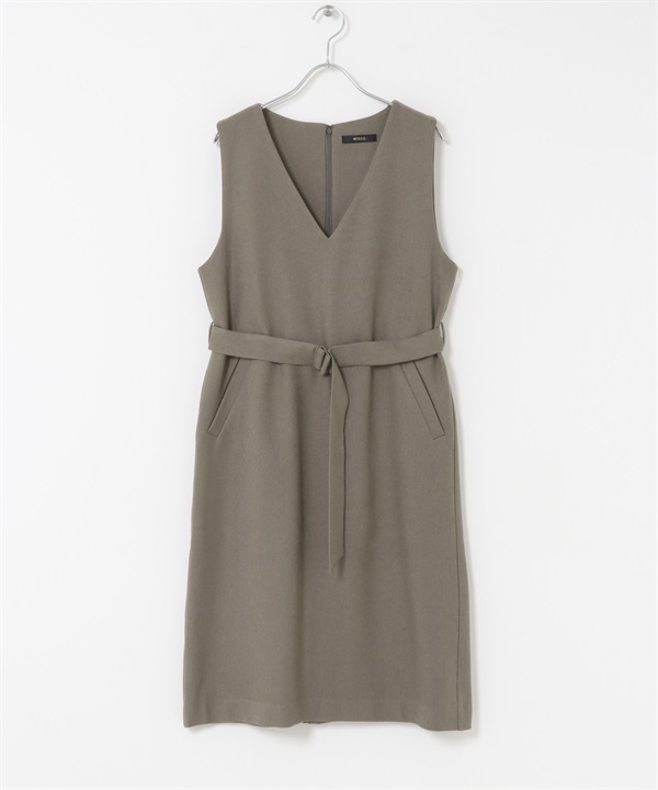 UR TECH 附腰帶背心洋裝(摩卡色-38-MOCHA)